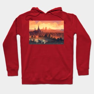 Retro Anime Barcelona A Nostalgic Cityscape Tribute Hoodie